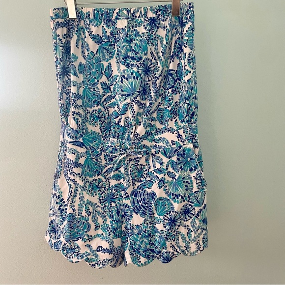 LILLY PULITZER Jace Romper blue size large - Picture 2 of 16